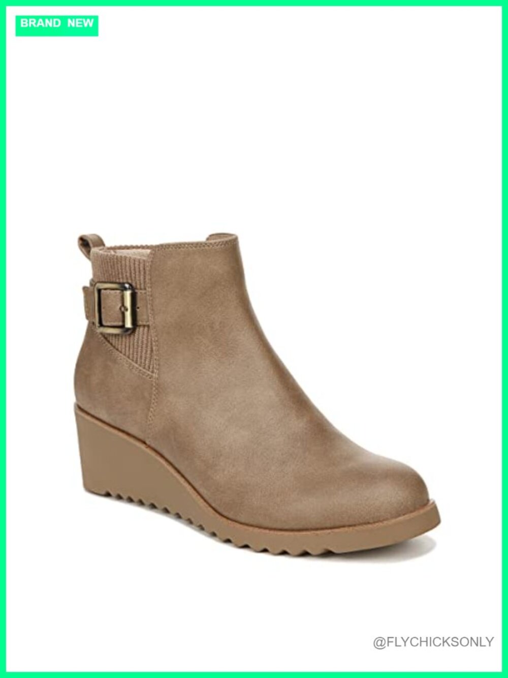Womens Faux Leather Chelsea Wedge Ankle Booties